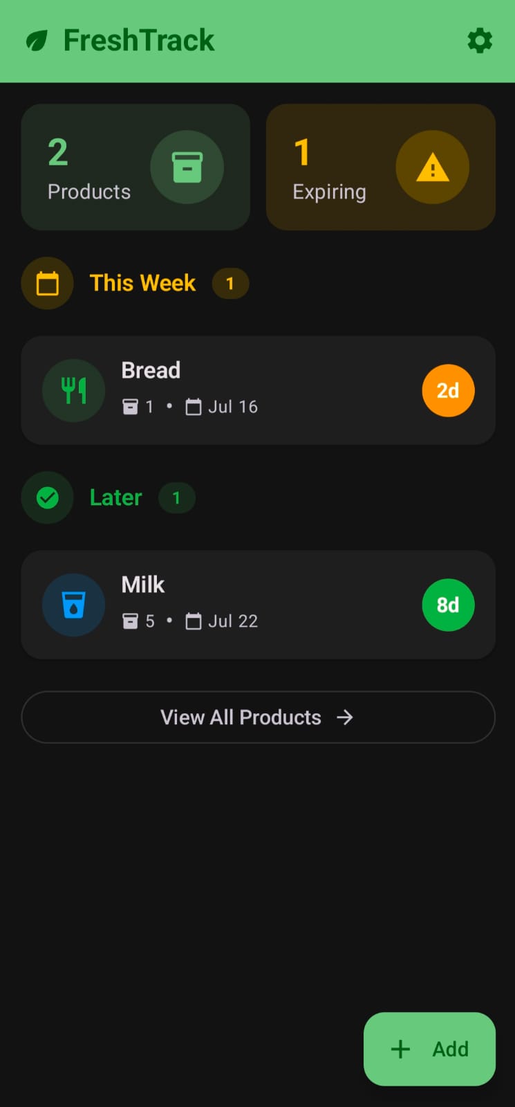 FreshTrack screenshot